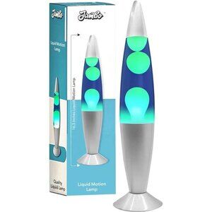 16" Beautiful Lamp- The Upgraded Motion Lamp- Blue with Yellow/Green Wax,